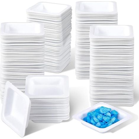 Confezione da 200 piccoli vassoi di pesatura in plastica monouso da 7 ml per bilance, vassoi di pesatura quadrati in plastica, mini vassoi di versamento (1/4)