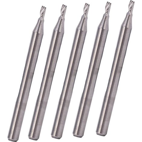 5 pièces Fraises en Carbure de Tungstène 1 Dent Spirale pour Coupe Précise 3.175x1.5x3mm (1/5)