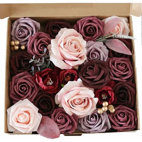 SHINING HOUSE Künstliche Blumen, Seidenblumen, künstliche Rosen für selbstgemachte Hochzeitssträuße, Tafelaufsätze, Arrangements, Brautparty, Tisch, Stuhl, Kuchen, Dekoration, Heimdekoration (Luxus-Bu (1/5)