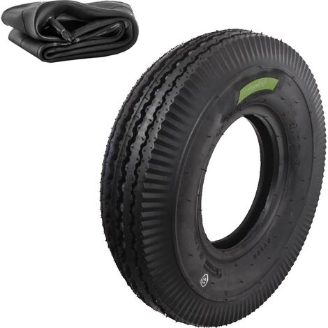 COPERTONE PNEUMATICO 4.00 - 8 + CAMERA GOMMA CARRELLO DA BARCA RINFORZATA 6PR (1/2)