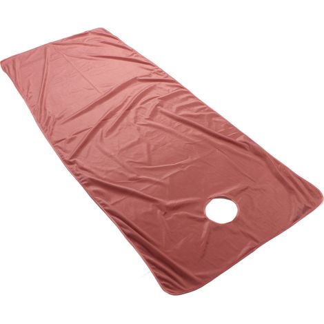 Drap de massage avec ouverture faciale, couleur sable - Alèze chauffante pour institut de beauté et centre de bien-être (1/5)