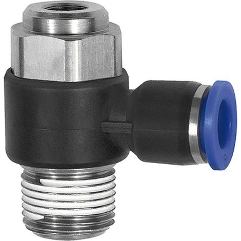 Riegler Drosselrückschlagventil »Blaue Serie « Abluftdros., R 3/8 a. Ø12mm (1/4)