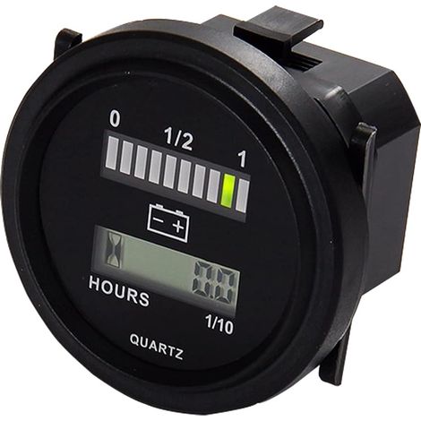 Compteur de capacité de batterie 12V / 24V 36V 48V / 72V, indicateur de niveau de batterie au plomb, rappel de charge, heures TOT réinitialisables pour l'entretien du chariot (1/5)