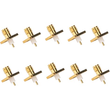 Connecteur coaxial RF femelle 50 ohms, adaptateur 4 trous à bride, 10 pièces, câble OFC, montage sur panneau, connecteur antenne. (1/5)