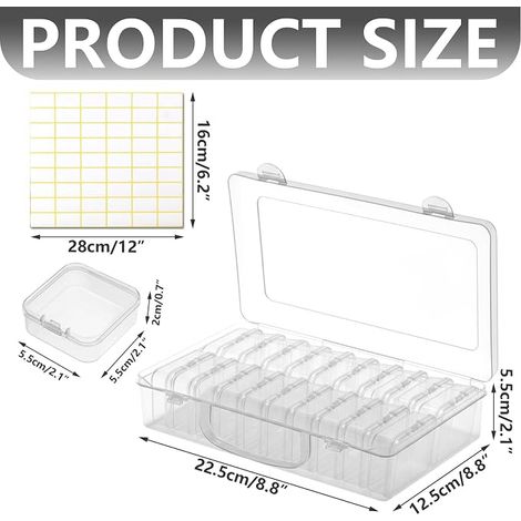 Boîtes de Rangement Plastique Organisateur de Perles avec un Autocollant Petites Boîte Transparente Couvercle Mini Récipient pour Ranger Petits Objets Perles (1/4)