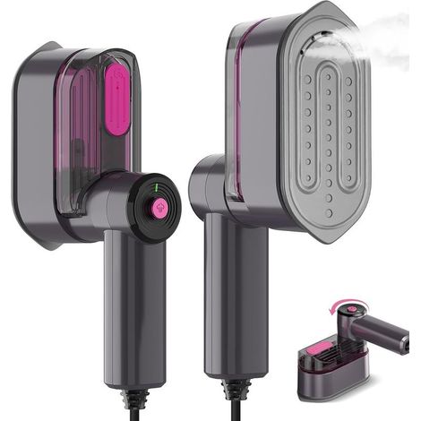 Défroisseur Vapeur, Fer à Vapeur Voyage Pliable 2 en 1, 1000W, 10S Chauffage Rapide, Avec Base Résistante à la Chaleur, réservoir deau 100 ML, Poignée Rotative à 180°, Idéal pour Voyages et Maison (1/5)