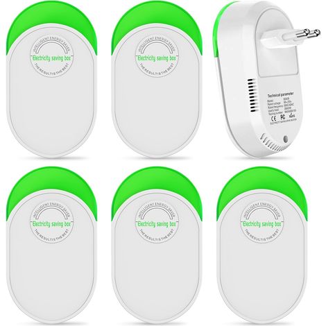 6 Pack Dispositivo de Ahorro de Energía, Ahorro de Energía de 90‑250V 28KW, Dispositivo de Ahorro de Electricidad de Ahorro, Caja de Ahorro de Energía para El Hogar Estabilizador (1/5)