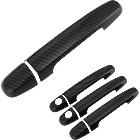 Dekorative Türgriffblenden im Carbon-Stil, kompatibel mit Corolla Vios Yaris RAV4, Interieur-Zubehörset, Carbonfaser-Optik, stilvoller Schutz, 4-teilig. (1/5)
