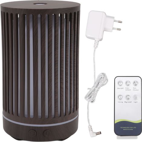 Diffuseur d'huiles essentielles en bois avec télécommande, lumière d'ambiance et humidificateur silencieux 200ml, prise UE 100‑240V. (1/5)