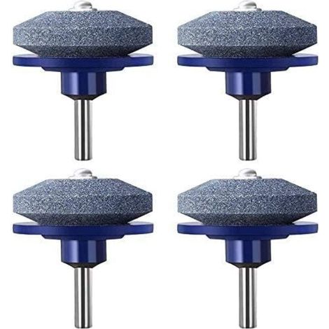 4 Pack Lawnmower Blade Sharpener, Universal Rotary Lawn Mower Sharpener Blade Wheel Stone for Almost All Power Drill Hand Drill (1/5)