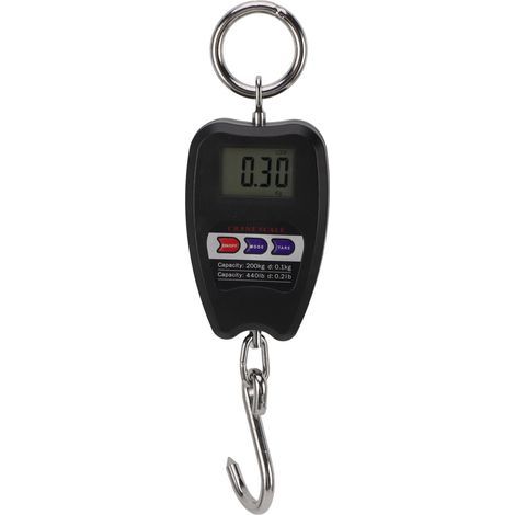 Balance électronique portable haute précision, balance numérique suspendue, capacité de 200 kg, pour aliments et bagages, noire-AquaForge (1/5)