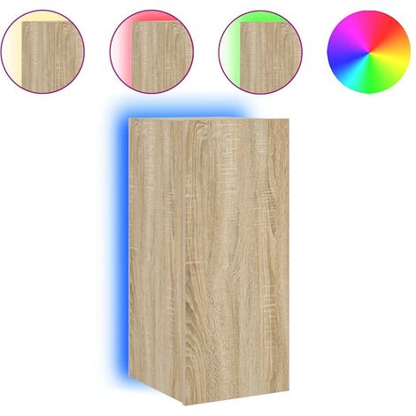 Maison Exclusive - TV-Wandschrank mit LED-Leuchten Sonoma-Eiche 3