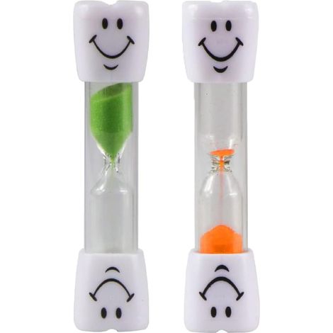 2 Sablier, 3 minutes, visage souriant, plastique coloré, jouet éducatif, brossage de dents enfant