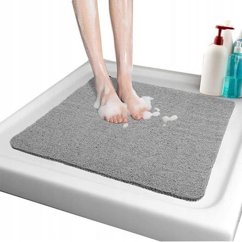 Alfombrilla antideslizante para ducha de 80x80 cm，alfombrilla de baño de 10 mm de grosor，Alfombrilla antideslizante para ducha，GRIS (1/5)