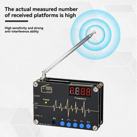 Kit de soudure électronique DIY RDA5807M radio FM 87-108 MHz avec écran numérique à tube, microcontrôleur, alimentation DC 5 V (1/5)