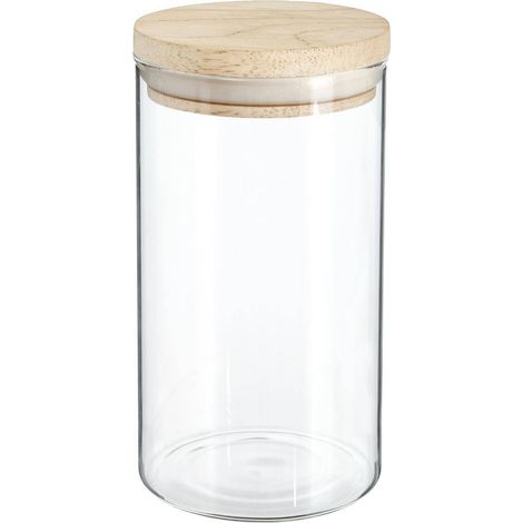 Vaso in vetro da 1 litro hermet con coperchio in legno - 5five