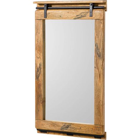 Miroir 65x6x110 bois de mangier laqué naturel RAILWAY  183
