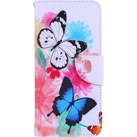 Étui portefeuille pour Samsung Galaxy A11 - Motif papillons colorés - Coque avec rangement cartes (1/5)