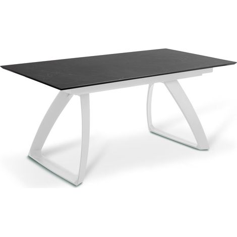Tavolo allungabile con gambe in alluminio e top nero 170/270x90x76h cm (1/4)
