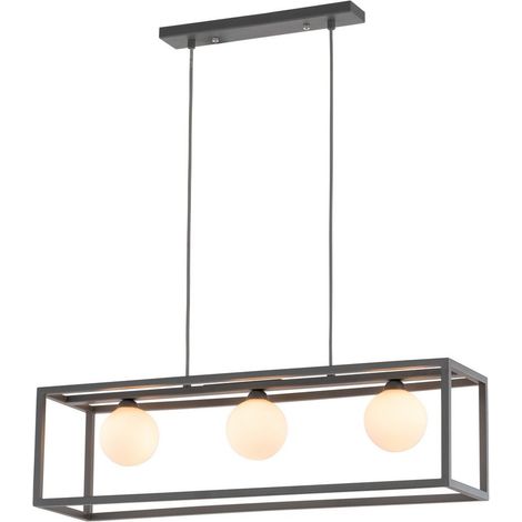 Italux Sigalo - Suspension Industrielle Et Rétro Suspendue Gris 3 Lumières, E27 (1/4)