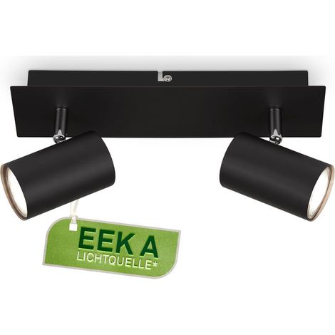 Briloner Isil A LED Plafoniere, CEE A sorgente luminosa, Orientabile, Lampadina intercambiabile, Nero, 29 x 8 x 12,3 cm (1/5)