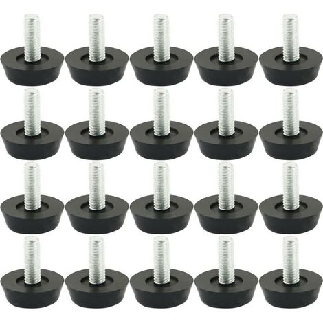 20pcs Pieds de Nivellement Meuble Réglable Pied Réglable Patinn Meuble Jambe Pied de Table Chaise Base Protection Plancher Vis Glisse Métrique M6
