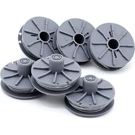 Lot de 6 bobines de fil nylon 1,6 mm pour coupe-bordures – Longueur 6 m – Compatible avec plusieurs modèles (1/5)