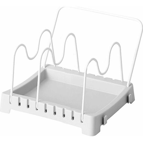 1 support pour couvercles de casseroles, forme en U, fente réglable, surface lisse antirouille, convient à divers ustensiles de cuisine (1/5)
