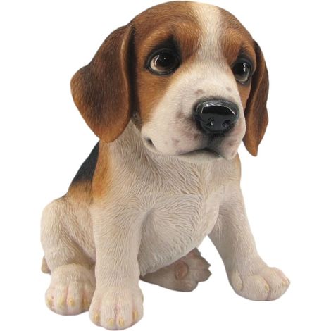 Dekofigur Beagle sitzend 17 x 14 x 17 cm braun weiß schwarz Dekofigur