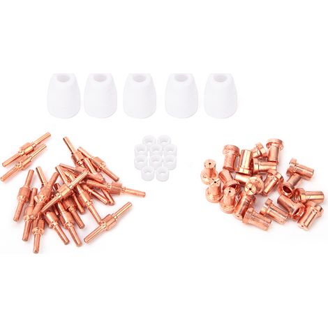 55 pièces électrode prolongée, buse, cupule de protection et bague à gaz pour torche plasma PT31 - Jeu de rechange complet (1/5)