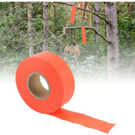 Rouleau de ruban d'avertissement de camping haute visibilité (orange) (1/4)
