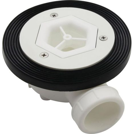 Bonde de douche, inspectable, sans couvercle, hauteur 60 cm, convient pour trou de receveur de douche Ø 90 mm, couleur blanc (1/3)