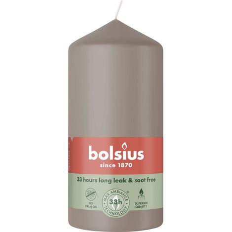 Bolsius Stumpenkerze helles taupe 12 cm Ø 5,8 cm Stumpenkerze