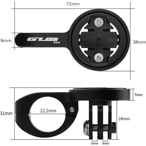 TT 22,2 mm Fahrradcomputerhalterung mit 4 Adaptern für Garmin Bryton Cateye Action-Kamera (1/5)