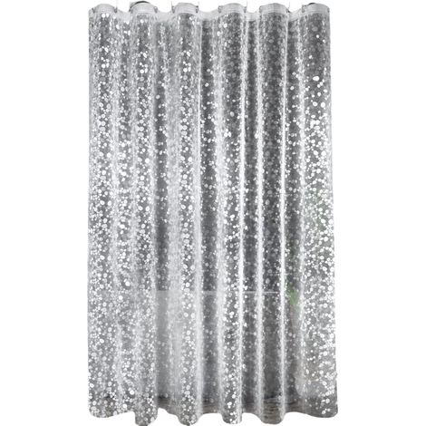 1 Rideau de douche,EVA,design 3D galets,transparent,étanche,salle de bain (1/5)