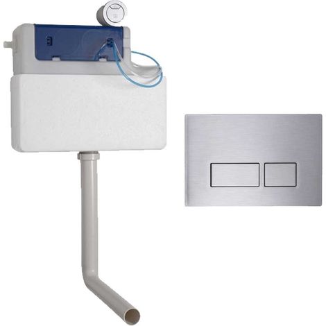 Roper Rhodes Cascade Concealed Dual Flush WC Toilet Cistern +Plaza S/Steel Plate (1/3)