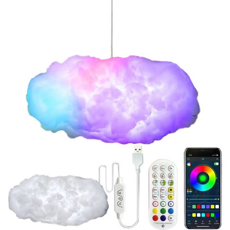 3D-LED-Deckenleuchte mit Bluetooth, App-Steuerung, Mehrfarben, Farbwechsel, Musiksynchronisation, Dimmbar, 30 x 45 cm, Weiß, inklusive Batterien