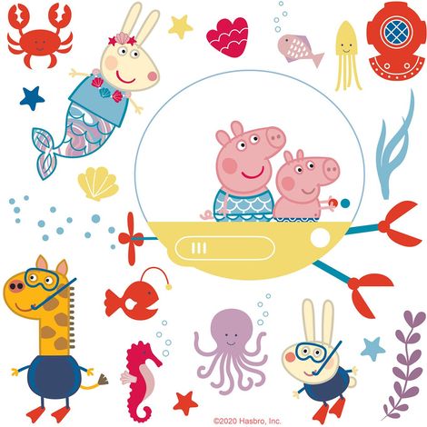 sticker mural Peppa Cochon multicolore - Sanders & Sanders (1/2)
