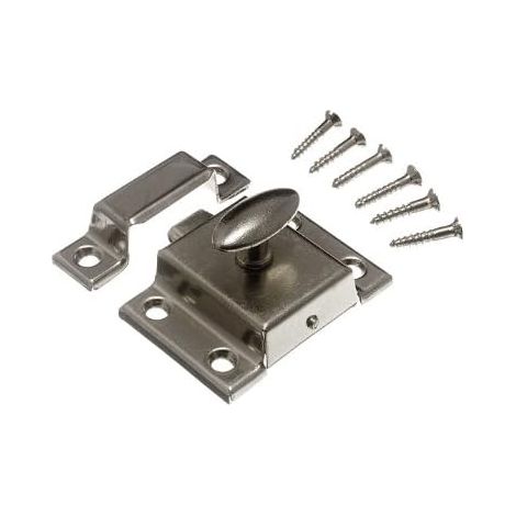 Lot de 3 loquets de verrouillage pour placard en nickel nickelé 50 mm + vis (1/2)