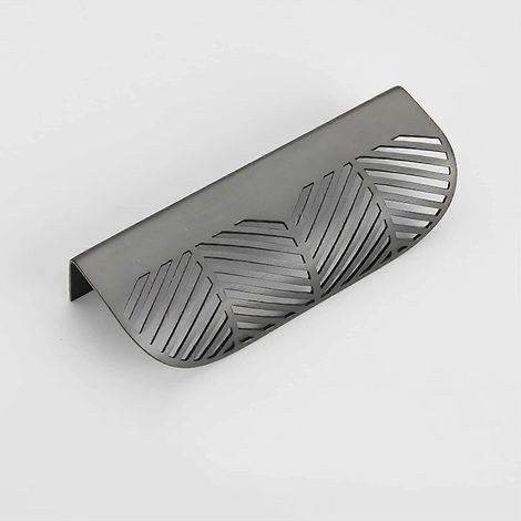 Poignée de porte/tiroir de meuble de cuisine en alliage de zinc avec vis, pour salle de bain ou chambre (96 mm, gris) (1/3)