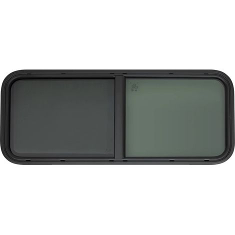 Fenêtre de camping-car, verre trempé, mécanisme de verrouillage intérieur, noir (1/2)