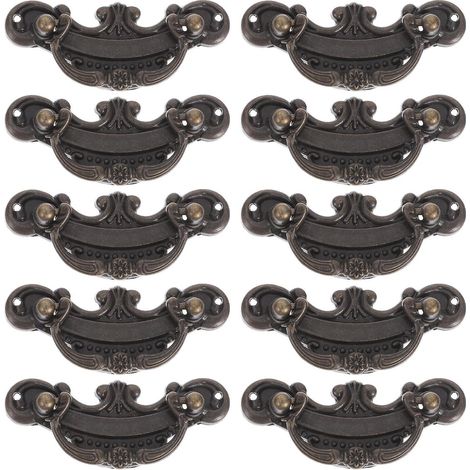 Lot de 10 poignées de tiroir noires à vendre, poignées de meuble, poignées de commode, poignées de meubles de placard (1/3)