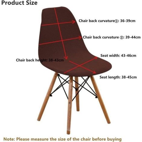 Housse de Chaise - Scandinave - Lot de 6 - Marron - Élastique et Antidérapante (1/4)
