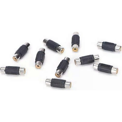 10 coupleurs de connecteurs RCA AV femelle vers femelle F/F, adaptateurs audio (1/5)