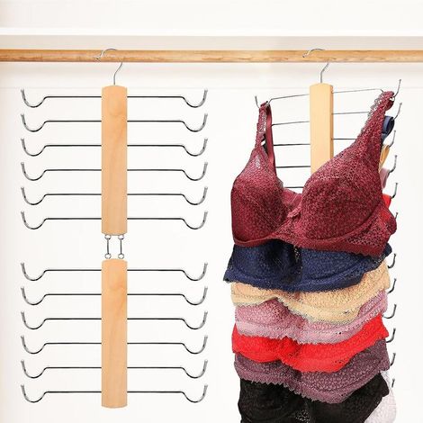 1 Pièces Rangement Soutien-Gorge, Cintre pour Soutien Gorge en Bois, pour économiser de lespace, Porte-Soutien-Gorge de Sport (1/5)