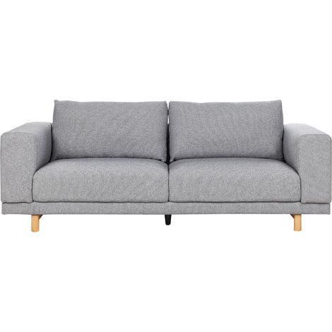 Sofa 3-Sitzer NIVALA Stoff Hellgrau