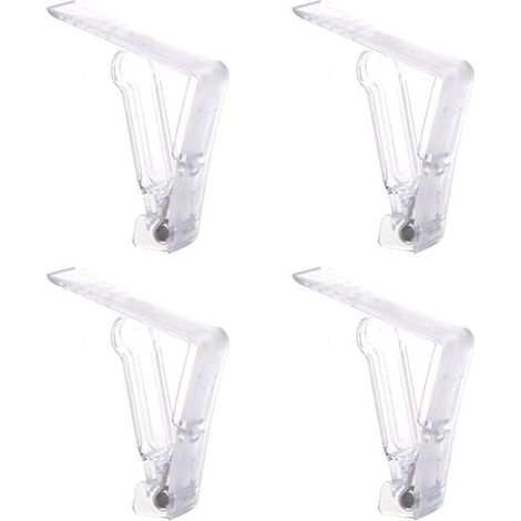 4 Pièces Pinces à Nappe en Plastique Transparent pour Table d'Extérieur - Pinces Réglables à Ressort pour Nappe de Jardin Pique-Nique Fête (1/5)