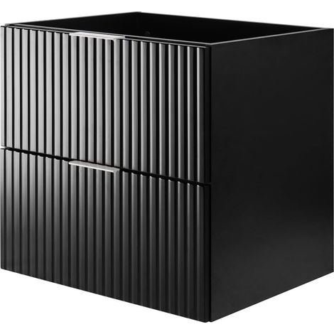Mobile lavabo, Nero, 60 x 57 x 46 cm, maniglia argento, senza piano (1/5)