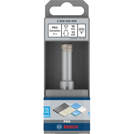 Bosch PRO Trapano Ceramico Asciutto 10 mm Diametro 33 mm Lunghezza (1/4)