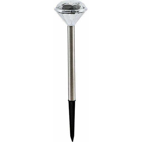 Picchetto Faretto LED Solare Da Giardino Lampada Segnapasso Diamante Luce Fredda (1/5)